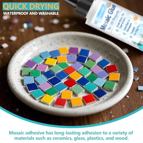 Mosaic Glue 2 Pack 120ml Waterproof Adhesive for DIY Crafts (2 Fl Oz)