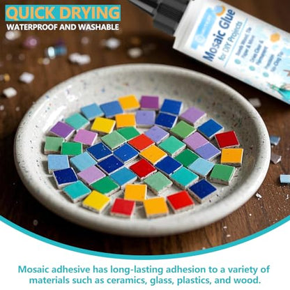 Mosaic Glue 2 Pack 120ml Waterproof Adhesive for DIY Crafts (2 Fl Oz)
