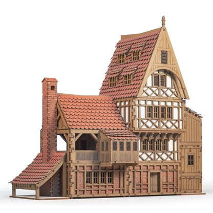 Guild Hall DIY Wooden House Building Kit for Architecture & Engineering Assembly Set for Teens and Adult