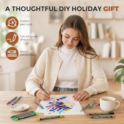 36 Colors Dual Tip Acrylic Paint Markers (36 Count)
