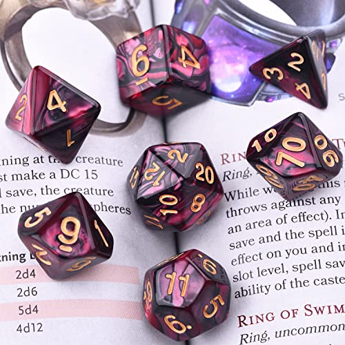 RPG Dice Set 210 Polyhedral Dice with Drawstring Bag for DND (210 Count)