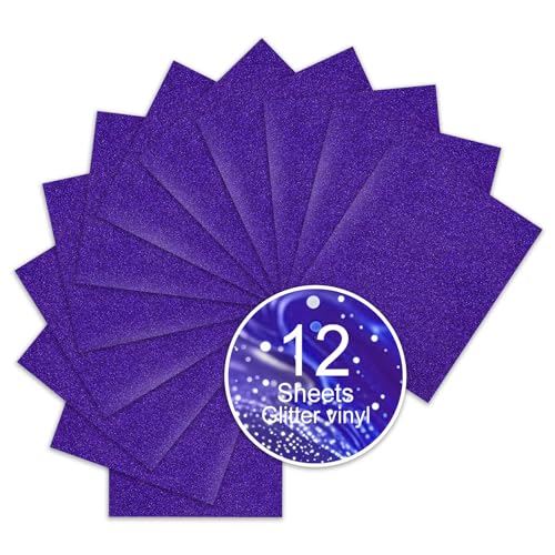 Blue Purple Glitter HTV Sparkly Heat Transfer Vinyl (12 Count)