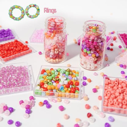 11200pcs Glass Seed Beads for DIY Crafting Bracelet Necklace Embroidery Jewelry Making Supplies (11200 Count)