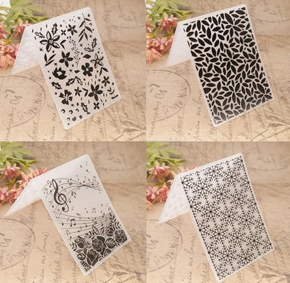 6Pcs Plastic Embossing Folders for Card Making Embossing Machine Template Mold Paper Card Embossing Stencil Flower Leaf Embossing Folder for Scrapbook Photo Album DIY Craft Decoration