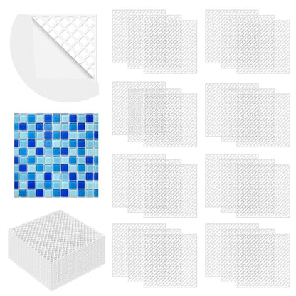 24 Pcs Mosaic Grid Tile Mesh with Adhesive Backing (24 Count)
