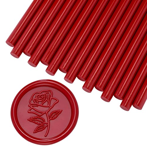 15Pcs Dark Red Glue Gun Sealing Wax Sticks for Wax Seal Stamp (15 Count)