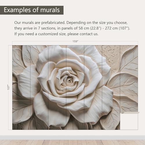 3D Rose Flower Wallpaper Large Floral wall murals for Bedroom 159"x107"