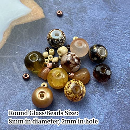 Assorted Glass Resin Beads Multi Size Colors Smooth Cracked Gravel Millet Spacer Beads for Bracelets Necklace Earring DIY Jewelry Making Craft