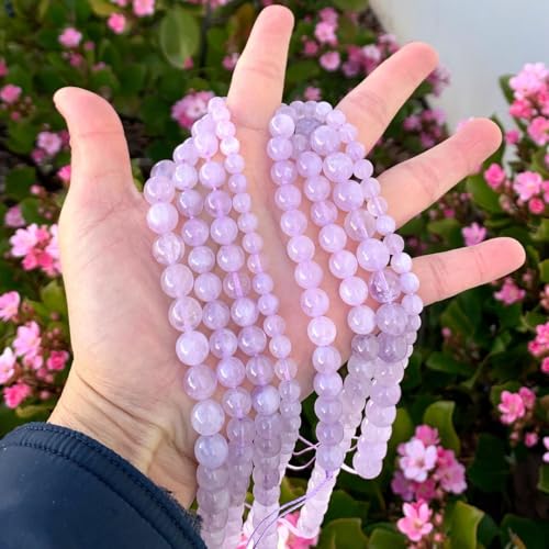 70pcs Adabele Natural Purple Lavender Jade Gemstone 10mm Round Beads (71 Count)