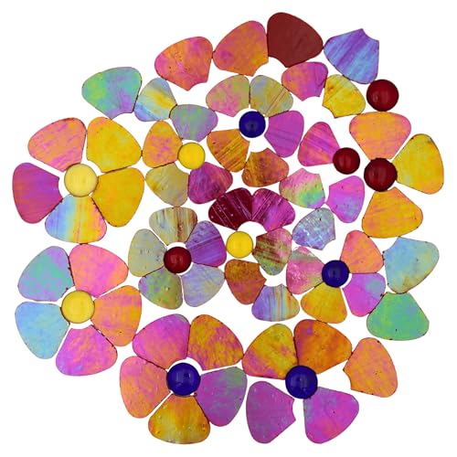 Iridescent Flower Mosaic Tiles