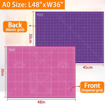 Self Healing Cutting Mat A0 36"x 48" Double Sided Pink Mat