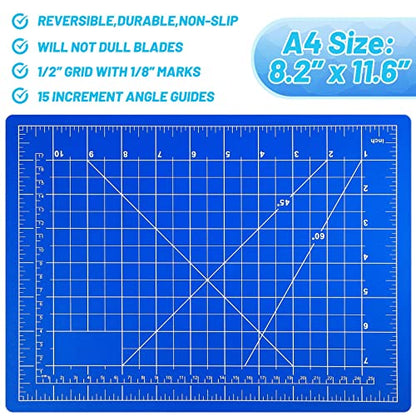 Exacto Knife Hobby Cutter with A4 Self Healing Cutting Mat Hobby Knife Set with 30 PCS Exacto Blades Precision Art Knife for Crafts Paper Scrapbooking Stencil (32 Count)