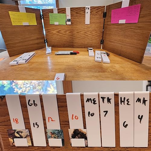 White Acrylic Erasable Screen Top Initiative Trackers 12PCS for DND (12 Count)