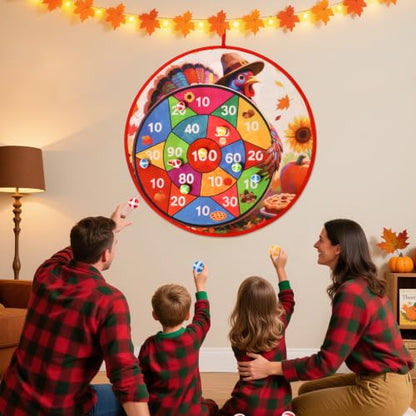Christmas Thanksgiving Games Santa Claus Double Sided Dart Board for Family