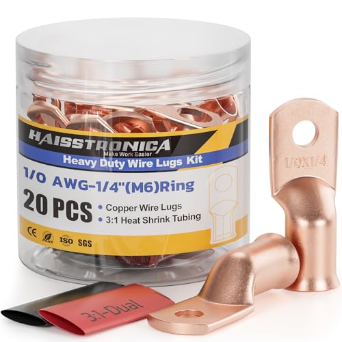 20PCS Battery Cable Lug & Heat Shrink Kit 1 (20 Count)
