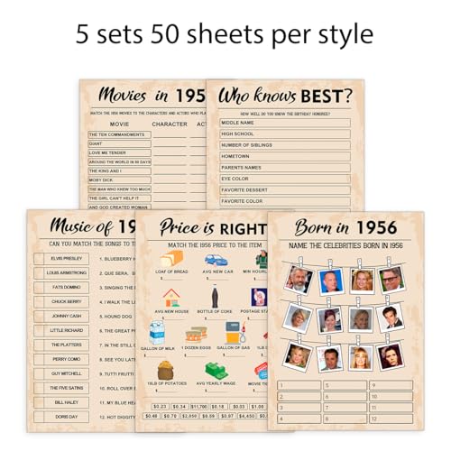 70th Birthday Party Games (5 Count)