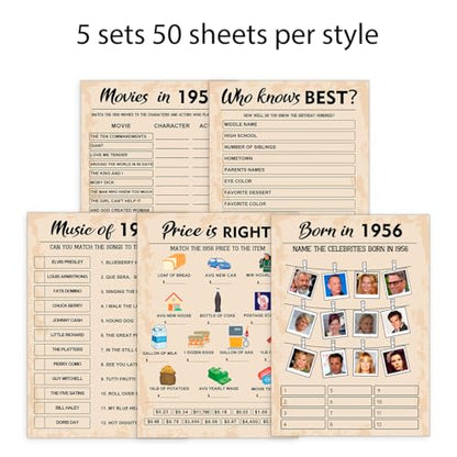 70th Birthday Party Games (5 Count)