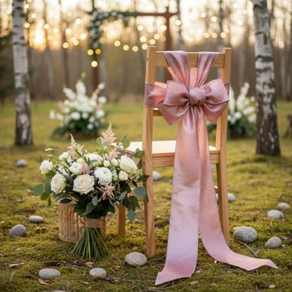 Glitter Wired Ribbon 2.5" x 10 Yards Rose Gold for Christmas Home Decor Bow Gift Wrapping DIY Crafts Wreath (30 Foot)