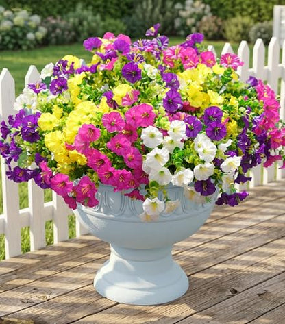Artificial Flowers Fake Plants for Outdoors Decoration (12 Count)