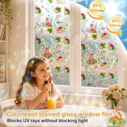 Privacy Window Films Stain Glass Cling No Glue Anti