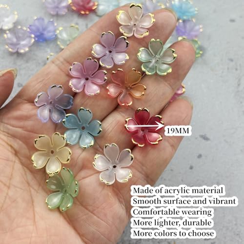 100pcs Acrylic Flower Beads (100 Count)