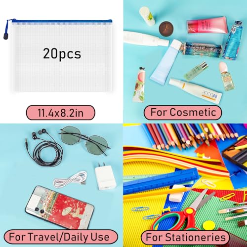 20pcs Mesh Zipper Pouch Bags (20 Count)