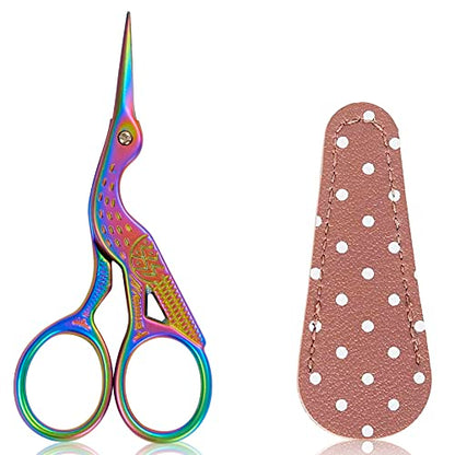 3.6inch Mini Scissor Bird Crane Embroidery Scissors Stainless Steel (2 Count)