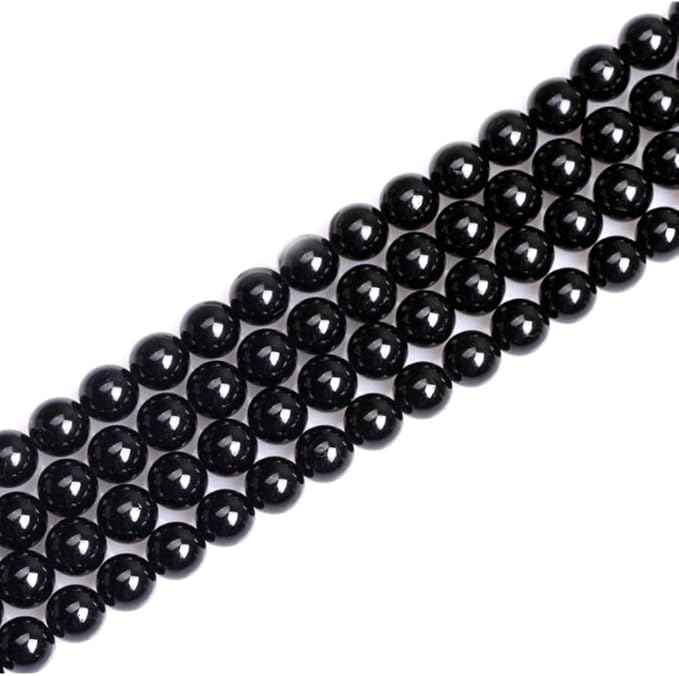 90pcs Adabele Natural Grade A Black Tourmaline Healing Gemstone 8mm Round Loose Beads Gem Stone Spacer for DIY Craft Jewelry Making GE13-8