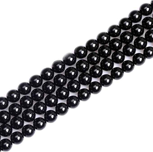 90pcs Adabele Natural Grade A Black Tourmaline Healing Gemstone 8mm Round Loose Beads Gem Stone Spacer for DIY Craft Jewelry Making GE13-8