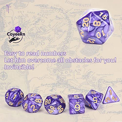 70Pcs DND Polyhedral Dice Set with Storage Pouch (10 Ounce)