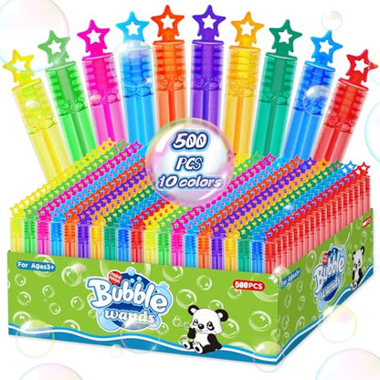 500 Piece Mini Bubble Wands in 10 Colors (4.8 Ounce)
