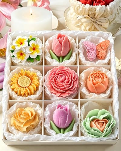 9 PCS Flower Candle Silicone Mold (9 Count)