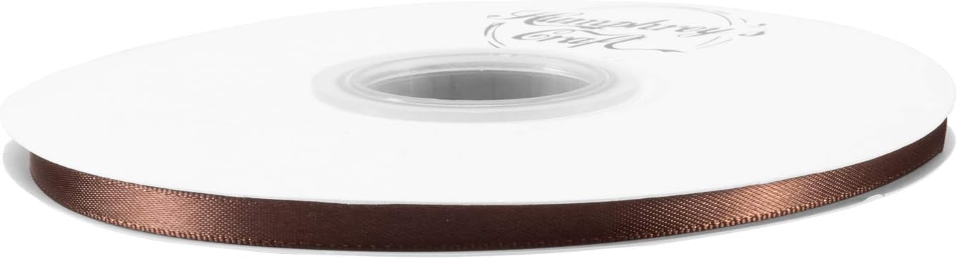 Humphrey's Craft 1/4 Inch Brown Double Faced Satin Ribbon - 50 Yards Variety of Color for Crafts Gift Wrapping DIY Bows Bouquet Decoration Sewing Christmas Tree Wedding and Invitation Card. - Crafty Corner