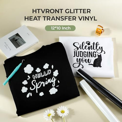 White Glitter HTV Heat Transfer Vinyl