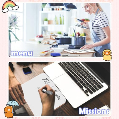 6 Pack Small White Board Dry Erase 5x7 Inch Mini Whiteboard Small Dry Erase Board with Markers Erasers Double Sided Dry Erase Lapboards for Students Teachers School Supplies Meeting Voting (6 Count)