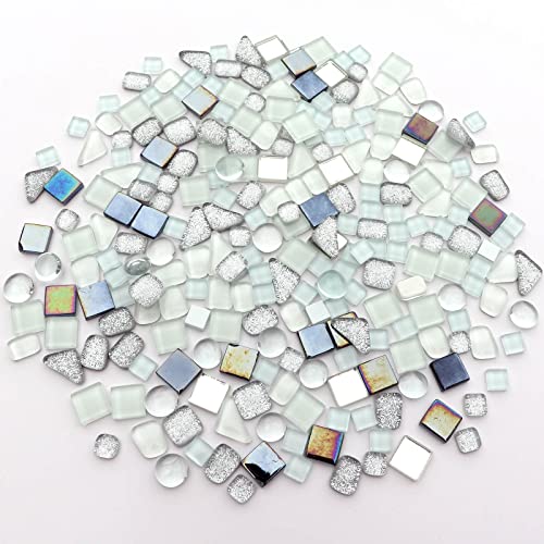 Assorted Silver White Irregular Crystal Mosaic Tiles (9 Ounce)