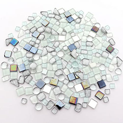 Assorted Silver White Irregular Crystal Mosaic Tiles (9 Ounce)