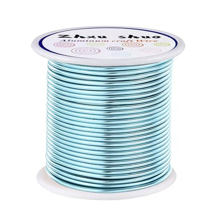 12 Gauge(2mm) Aluminum Wire 35 Yards Anodized Metal Wire for Bonsai Armature Crafting Sculpting Jewelry Craft Making Beading Floral (Ice Blue, 12 Gauge) (105 Foot)