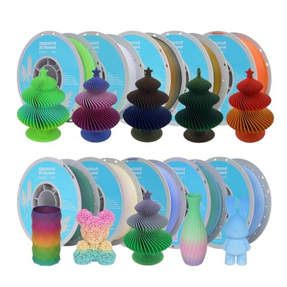 Matte Rainbow PLA 3D Printer Filament (10 .)