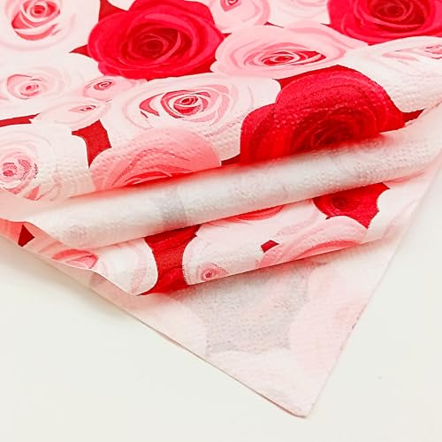 Paper Napkins 80 Pack 2 Ply Floral Beverage Luncheon Dinner Paper Napkins Flower Print Disposable Napkins for Wedding Anniversary Celebrations (80 Count)