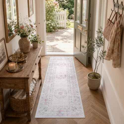 2x6 Floral Bow Runner Rug for Hallway