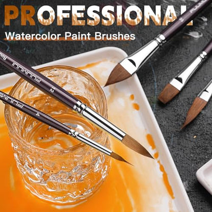 Sable Watercolor Brushes (10 Count)