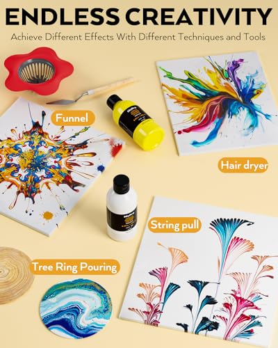 14 Colors 8.45oz Acrylic Pour Paint Supplies Kit (118.3 Fl Oz)
