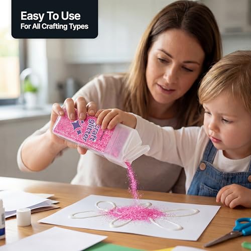 Craft Glitter Shaker Baby Pink Iridescent 130g Ultrafine (4.5 Ounce)