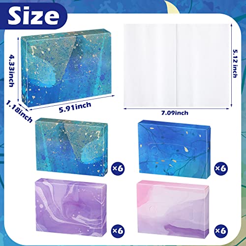 24 Packs 960 Sheets Tissue Cube Car Facial Boxes Disposable Facial Travel Tissues Holder Soft Watercolor Boxes 2 Ply 40 Sheets for Wedding Household Car Kitchen Bathroom (960 Count)