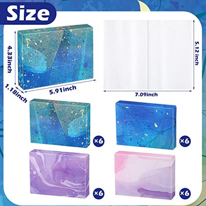 24 Packs 960 Sheets Tissue Cube Car Facial Boxes Disposable Facial Travel Tissues Holder Soft Watercolor Boxes 2 Ply 40 Sheets for Wedding Household Car Kitchen Bathroom (960 Count)