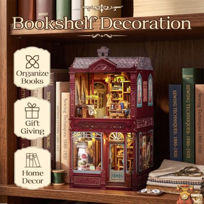 Book Nook Kit 3D Wooden Puzzle DIY Miniature House for Adults