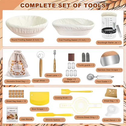 Sourdough Starter Kit with Basket Sourdough Starter Jar for Beginner