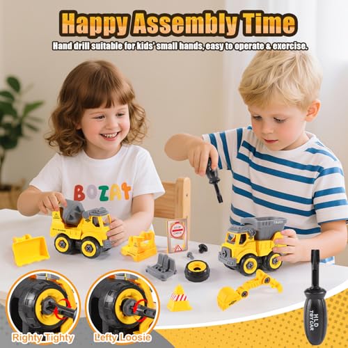 4PCS Take Apart Construction Toys for 3 Year Old Boy Birthday Gift (4 Count)