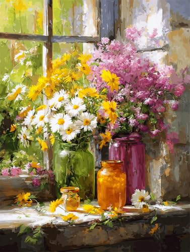 14 ct Counted Cross Stitch Kits for Adults Flowers Cross Stitch Patterns Stamped Printed Cross Stitch Kits